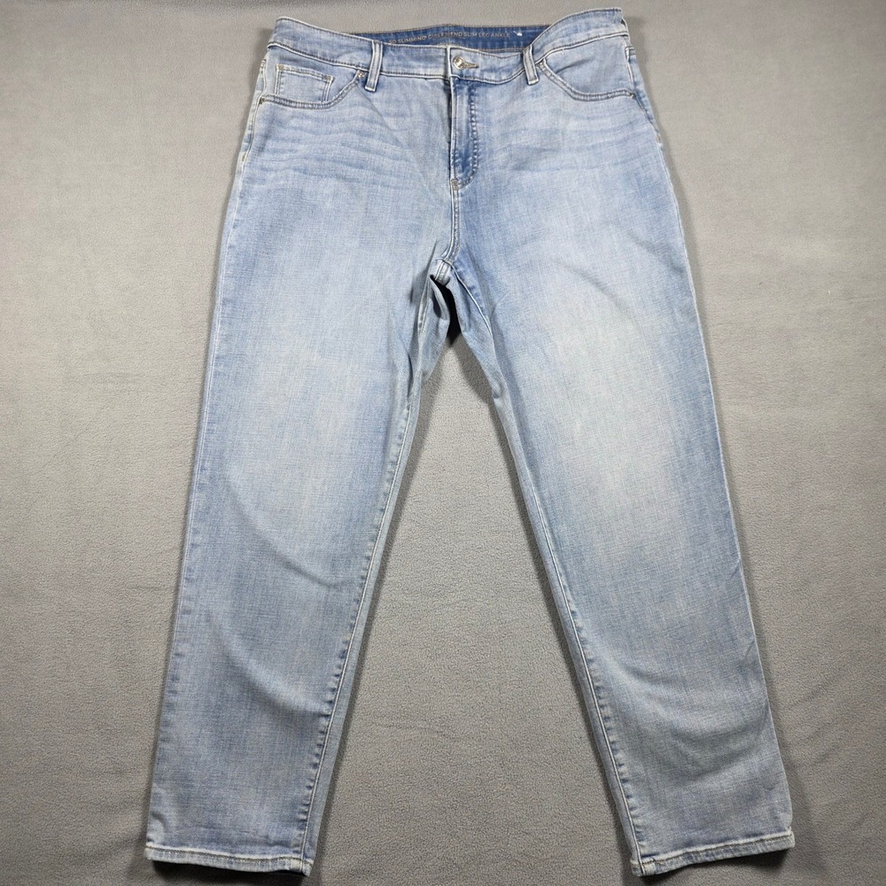 Chico's Jeans Womens 16R Blue Slim Leg Ankle So Slimming Girlfriend Stretch